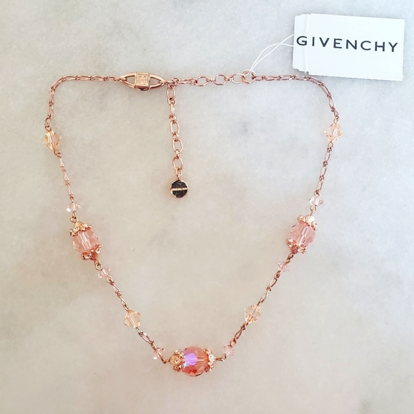 Givenchy Rose Gold Crystal necklace Authentic NWT - Picture 2 of 3
